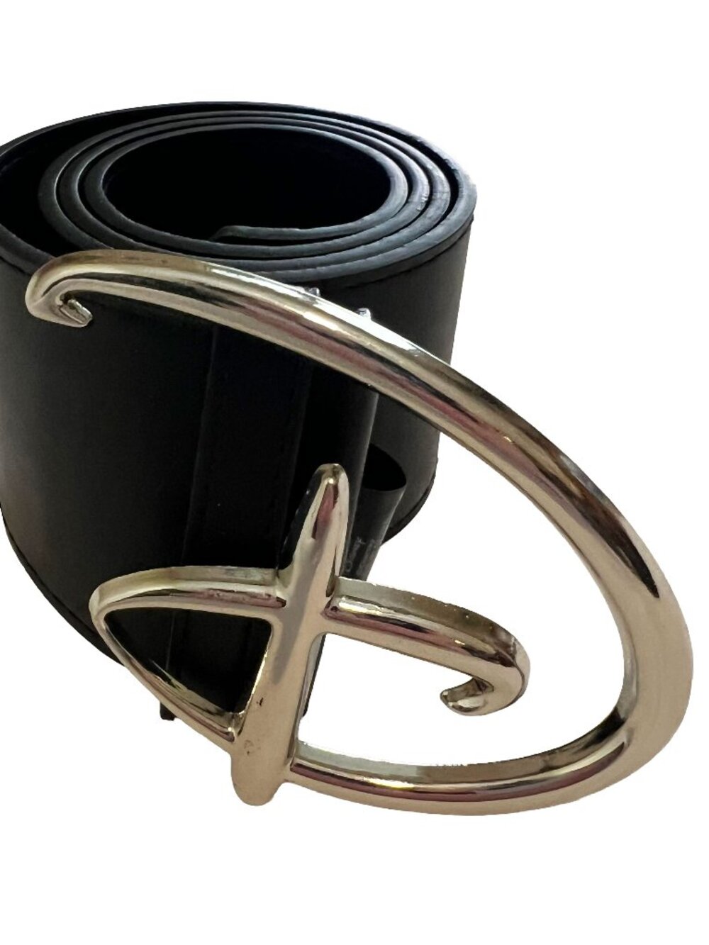 Buckle-Down x Disney Black Vegan Leather Belt Silver Signature D Logo Size S